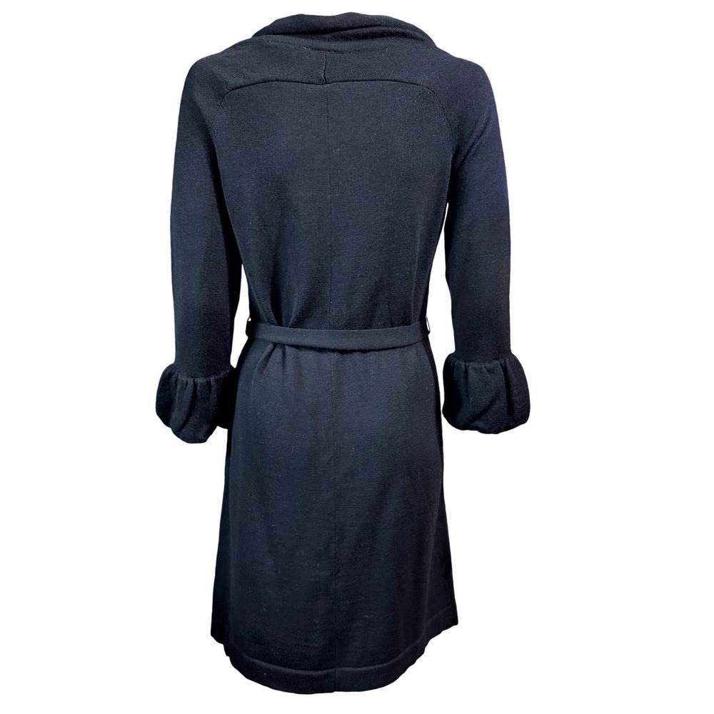 Girls from Savoy Sweater Dress Womens Small 100% Merino Wool Black Bel wimsigoth - Picture 2 of 7